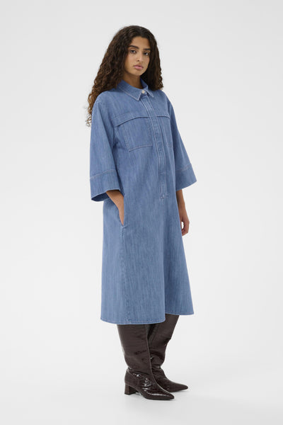 Soaked In Luxury SLNinnie Denim Dress - Medium Denim blue