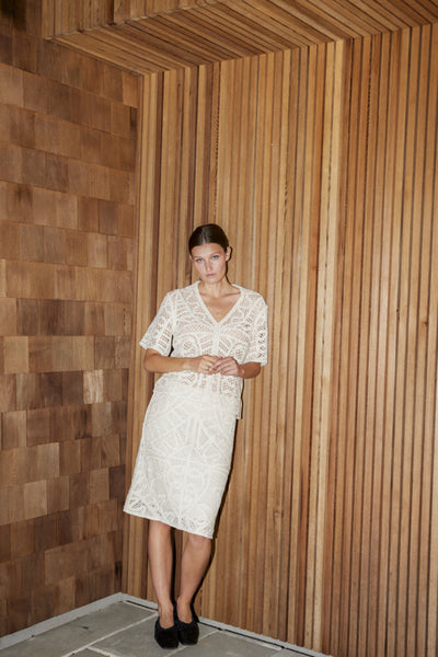 Soaked In Luxury SLAnamy Polo Knit - Turtledove / White