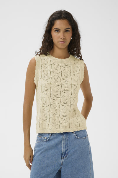 Soaked In Luxury SLFlores Top - Turtledove / White
