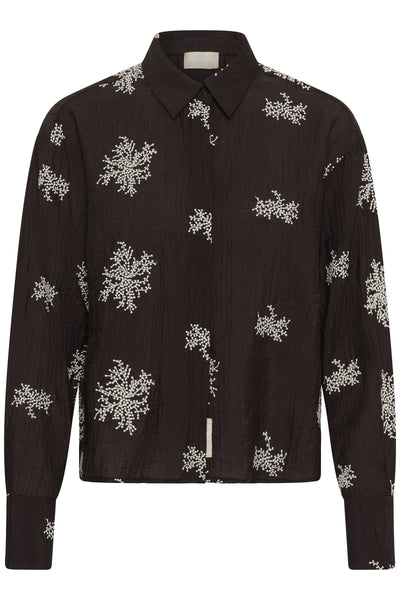 Soaked In Luxury SLAzalea Long Sleeve Shirt - Dark Ganache