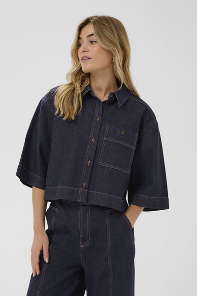 Saint Tropez PoseySZ Denim Shirt - Dark Blue Denim