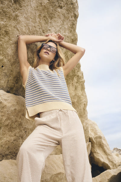 Saint Tropez RileySZ Knitted Tank - Vallarta Turtledove Stripe