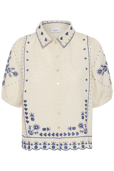 Saint Tropez RomelleSZ Embroidered Shirt - Turtledove