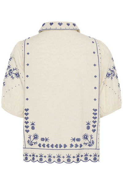 Saint Tropez RomelleSZ Embroidered Shirt - Turtledove