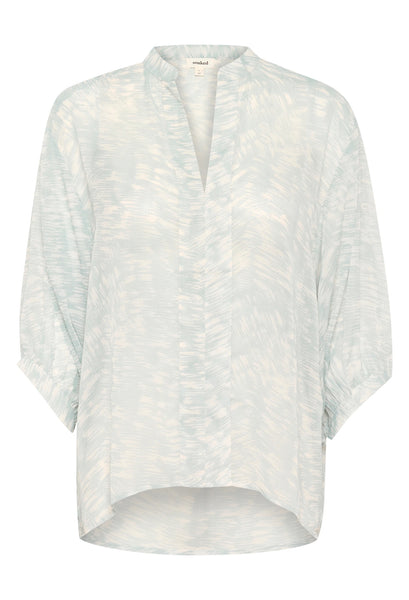 Soaked In Luxury SLMarta Amily Blouse - Silver Blue Stroke Print