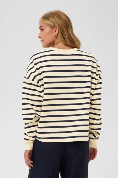 Saint Tropez OsiriaSZ Sweatshirt - Seedpearl Nightsky Stripe