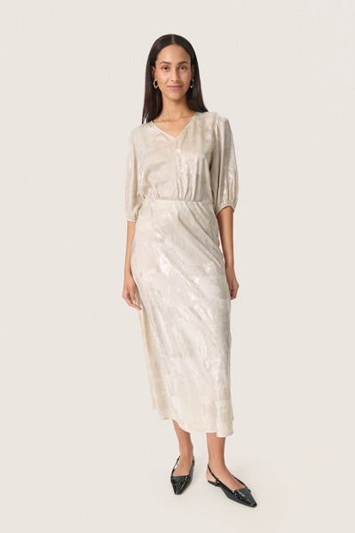 Soaked In Luxury SLKitty Blouse - Ancient Scroll Metallic Print