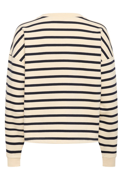 Saint Tropez OsiriaSZ Sweatshirt - Seedpearl Nightsky Stripe