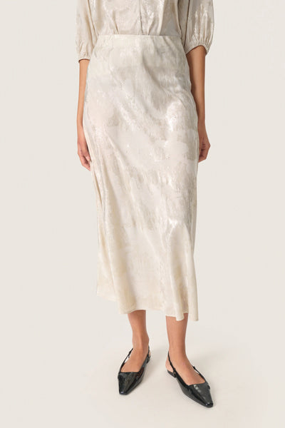 Soaked In Luxury SLKitty Skirt - Ancient Scroll Metallic Print
