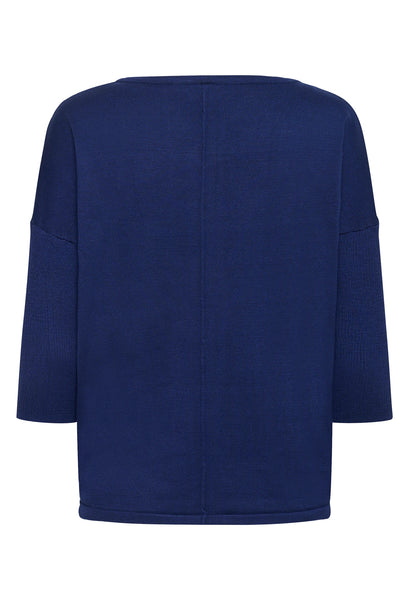 Saint Tropez Mila R-Neck Sweater - Navy Peonie