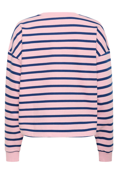 Saint Tropez OsiriaSZ Sweatshirt - Pink Nectar Navy Stripe
