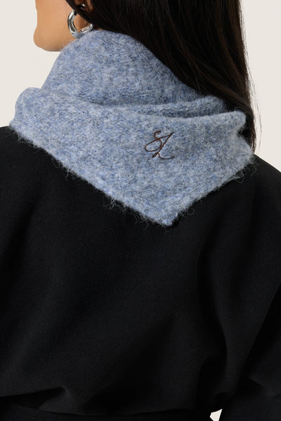 Soaked In Luxury SLPleoni Triangle Scarf - Blue Melange