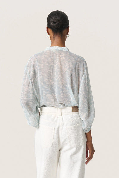 Soaked In Luxury SLMarta Amily Blouse - Silver Blue Stroke Print