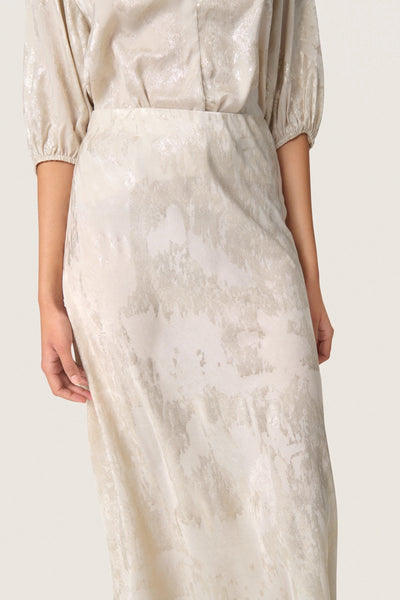 Soaked In Luxury SLKitty Skirt - Ancient Scroll Metallic Print