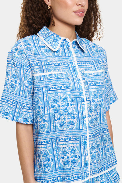 Saint Tropez KaisaSZ Shirt - Campanula Paisley Square Blue