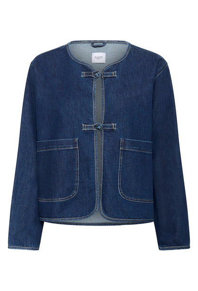 Saint Tropez OivySZ Casual Denim Jacket - Dark Denim