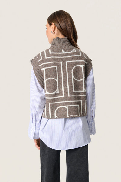 Soaked In Luxury Hedaya Sleeveless Knit - Coffee Quartz