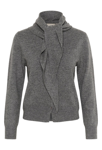 Soaked In Luxury SLMolina Scarf Cardigan - Grey Melange