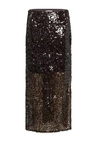Soaked In Luxury SLCoachella Sequin Skirt - Chocolate Torte