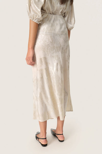 Soaked In Luxury SLKitty Skirt - Ancient Scroll Metallic Print