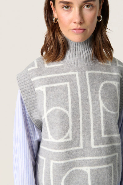 Soaked In Luxury Hedaya Sleeveless Knit - Porpoise Monogram