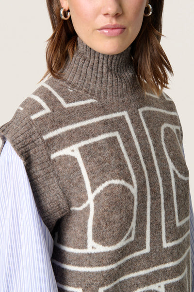 Soaked In Luxury Hedaya Sleeveless Knit - Coffee Quartz