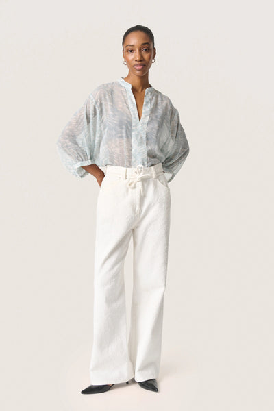 Soaked In Luxury SLMarta Amily Blouse - Silver Blue Stroke Print