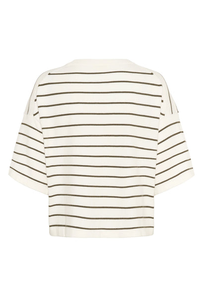 Soaked In Luxury Spina Short Sleeve Knit - Grape Leaf Stripe