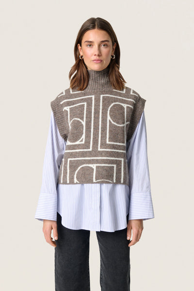 Soaked In Luxury Hedaya Sleeveless Knit - Coffee Quartz