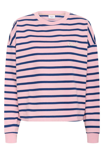 Saint Tropez OsiriaSZ Sweatshirt - Pink Nectar Navy Stripe