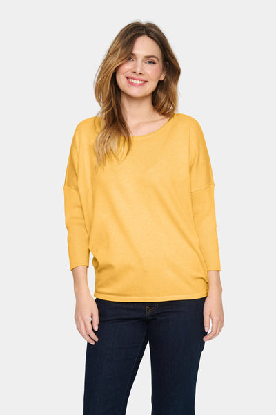 Saint Tropez Mila R-Neck Sweater - Yarrow Melange