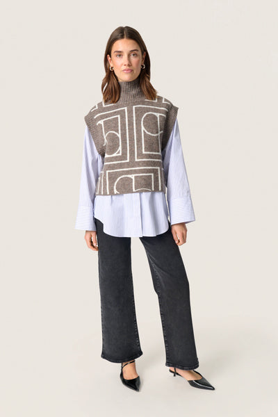 Soaked In Luxury Hedaya Sleeveless Knit - Coffee Quartz