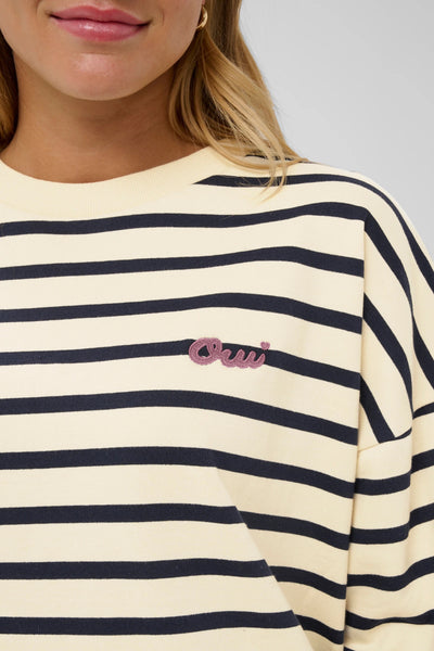 Saint Tropez OsiriaSZ Sweatshirt - Seedpearl Nightsky Stripe