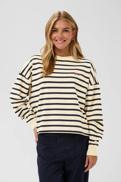 Saint Tropez OsiriaSZ Sweatshirt - Seedpearl Nightsky Stripe