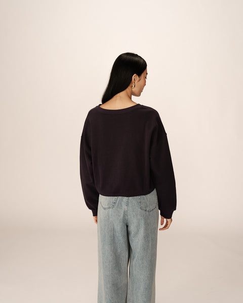 Grace & Mila Podium Cropped Sweatshirt - Marine