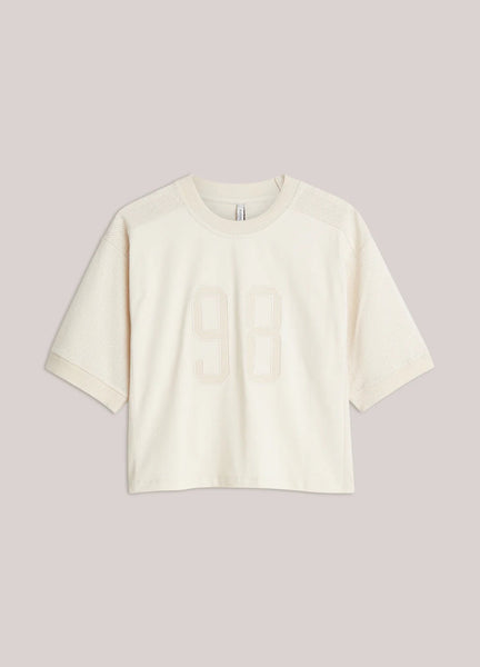 Summum Woman Baseball Shirt in Mesh - Ivory