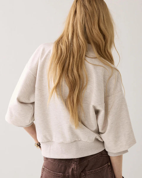 Summum Woman Sporty Zip Track Top - Ivory Melange