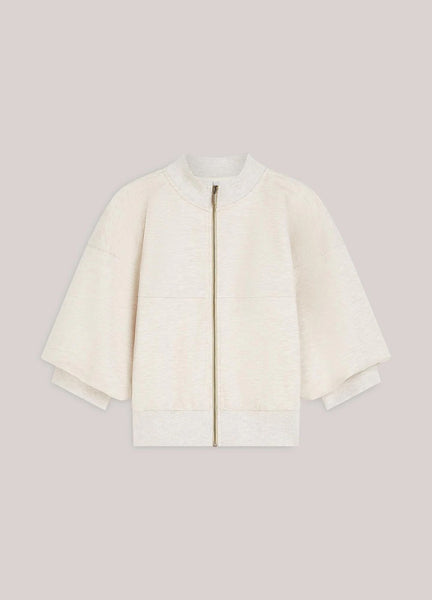 Summum Woman Sporty Zip Track Top - Ivory Melange