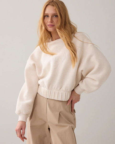 Summum Woman Cropped Boxy Sweater - Soft Melange