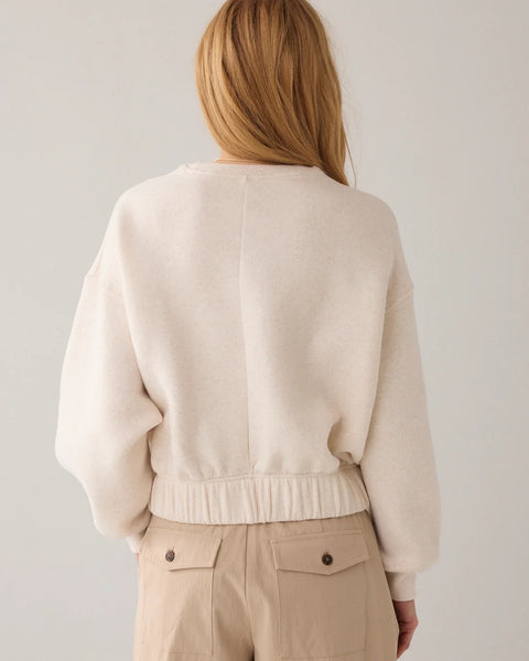 Summum Woman Cropped Boxy Sweater - Soft Melange