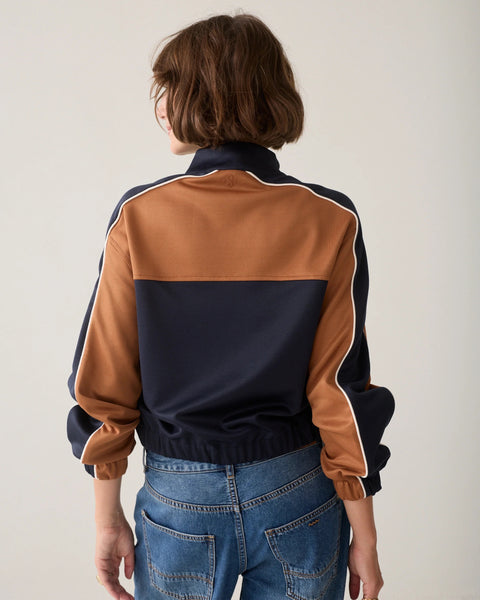 Summum Woman Zip Track Sports Jacket- Navy