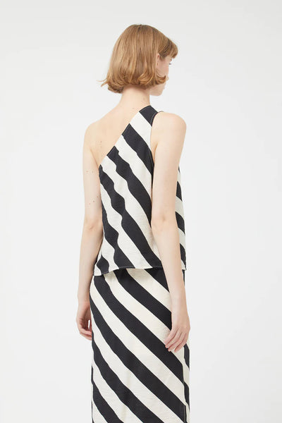 Compania Fantastica Cruela Stripes Asymetric Top - Monochrome