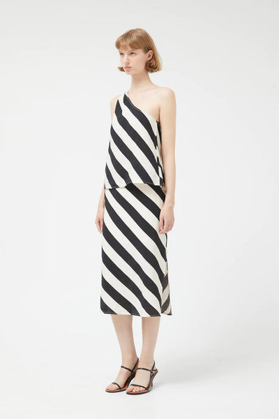 Compania Fantastica Cruela Stripes Asymetric Top - Monochrome