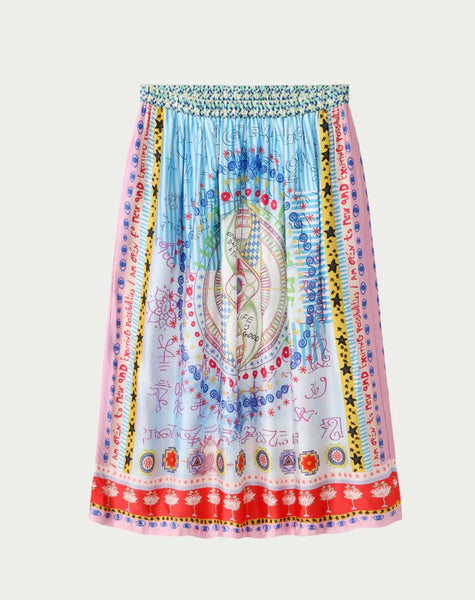 Me369 Vanessa Runic Whisper Printed Skirt