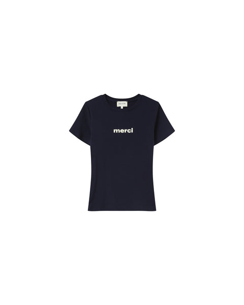 Grace & Mila 'merci' T-Shirt - Marine