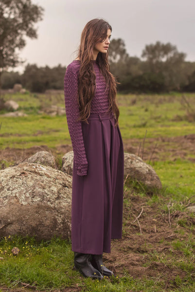 Summum Woman Loose Fitting Culottes - Wineberry