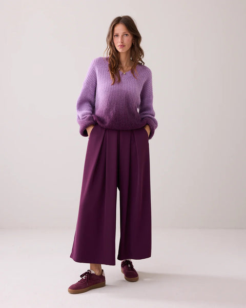 Summum Woman Loose Fitting Culottes - Wineberry