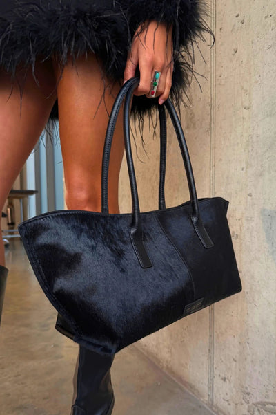 Never Fully Dressed Black Pony Tote Bag