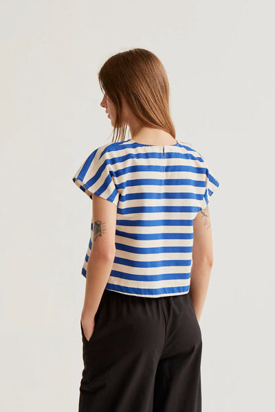 Comapnia Fantastica Bamboo Blue Stripe Top - Blue Stripe