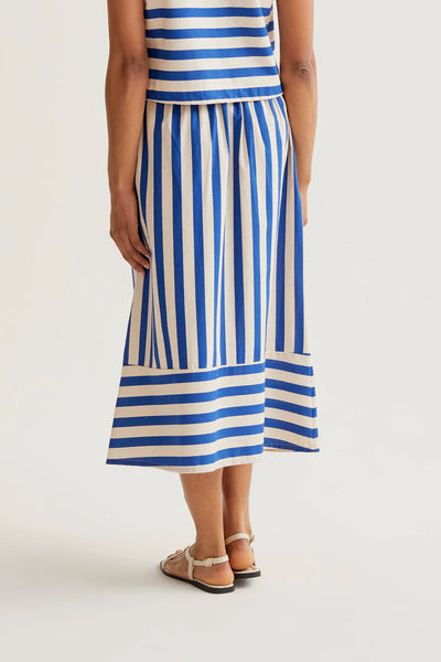 Compania Fantastica Bamboo Blue Stripe Midi Skirt - Blue Stripe